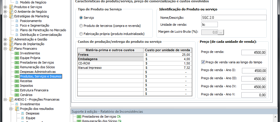 Captura de tela do Software de Gestão Make Money
